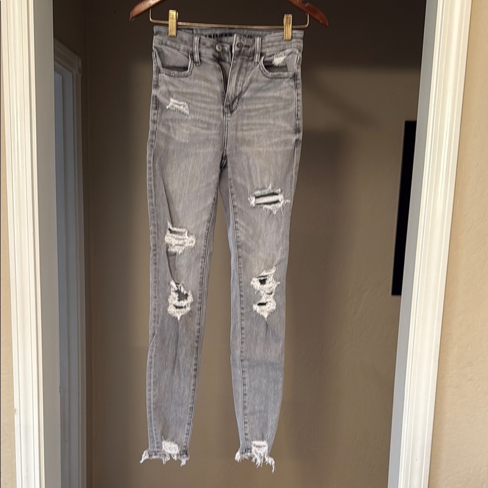 American Eagle Super Hi Rise Jegging Gray Women's Jeans